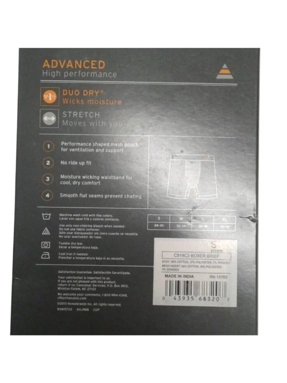 Champion Size S 28 30 Boxer Briefs Mens Advanced Performance Stretch 2 Pack NEW